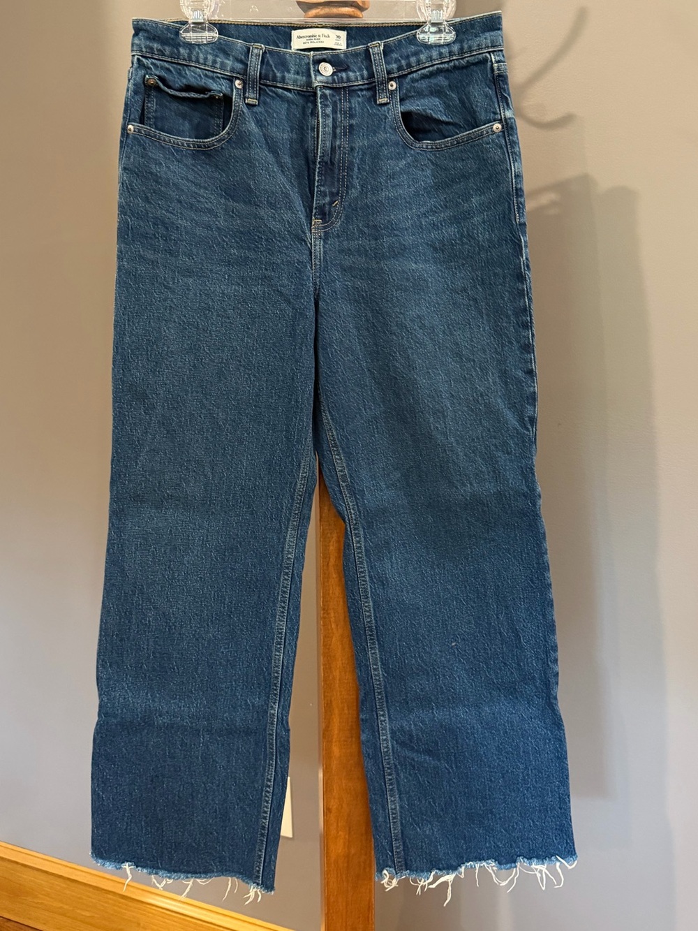 Abercrombie & Fitch Women’s High-Rise 90’s Relaxed Jeans with Raw Hem.